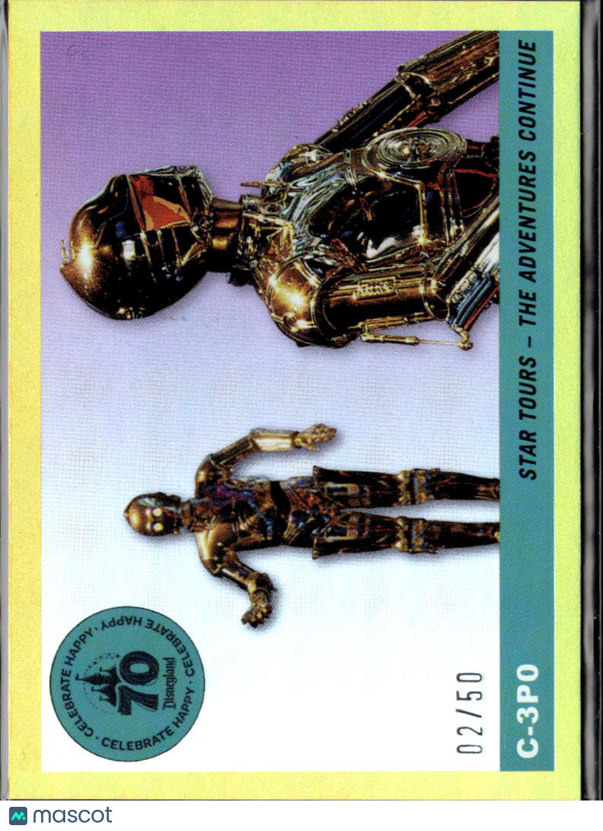 C-3PO 2025 Topps Star Wars Star Tours GOLD 02/50 #T55-13