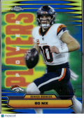 Bo Nix 2025 Topps Chrome Power Players Blue Refractor 42/150 Denver Broncos