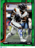 RJ Harvey 2025 Topps Chrome Auto Autograph RC Green 31/99 Denver Broncos