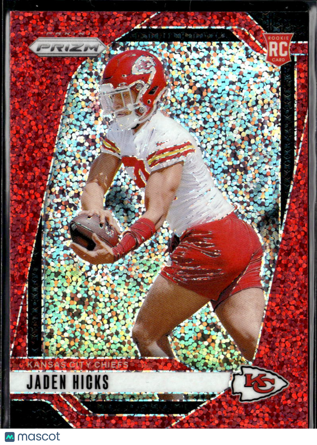 Jaden Hicks 2024 Prizm Red Sparkle Prizm SSP Rookie RC Kansas City Chiefs