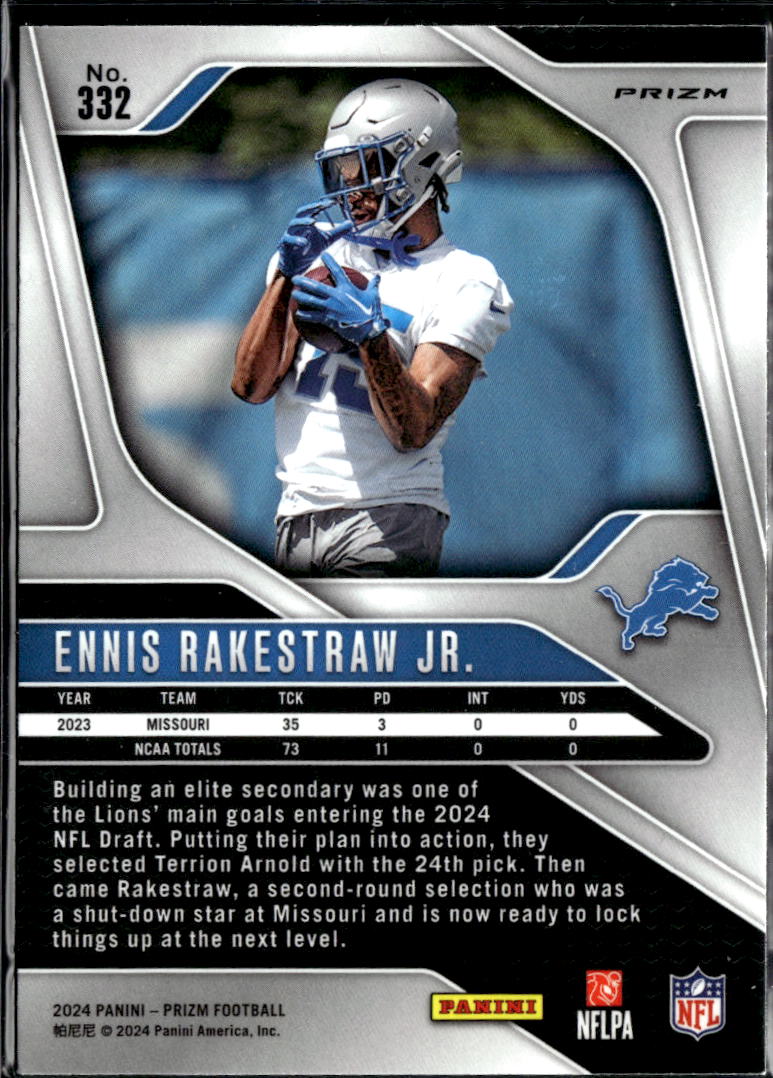 Ennis Rakestraw Jr. 2024 Prizm Retail Red Prizm Rookie SSP RC Detroit Lions