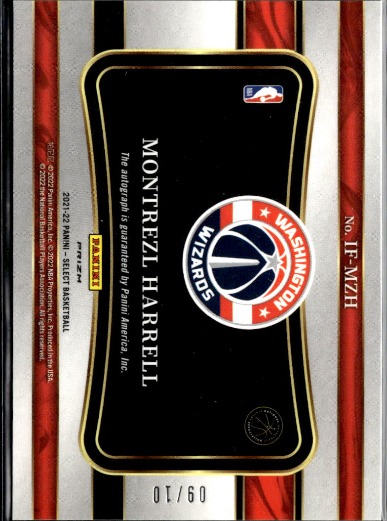 Montrezl Harrell 2021-22 Select GOLD Prizm Auto Autograph 9/10 Wizards