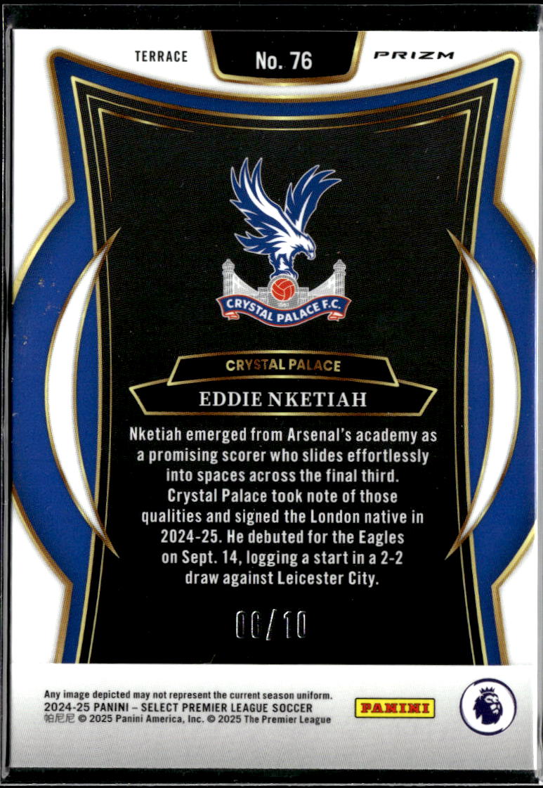Eddie Nketiah 2024-25 Select Gold Mojo Prizm 6/10 Crystal Palace