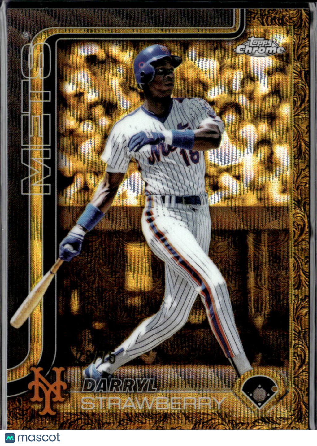 Darryl Strawberry 2025 Topps Chrome Gilded Collection Gold Refractor 28/75 Mets