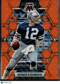 Roger Staubach 2023 Mosaic Orange Fluorescent Prizm 1/25 Dallas Cowboys