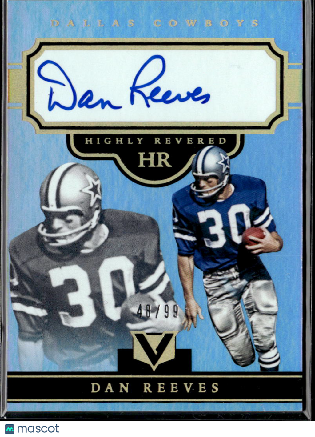 Dan Reeves 2017 Vertex Highly Revered Auto Autograph 48/99 Dallas Cowboys