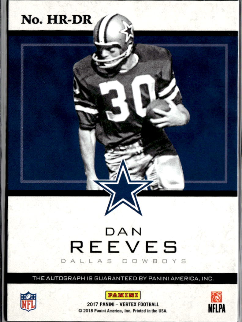 Dan Reeves 2017 Vertex Highly Revered Auto Autograph 48/99 Dallas Cowboys