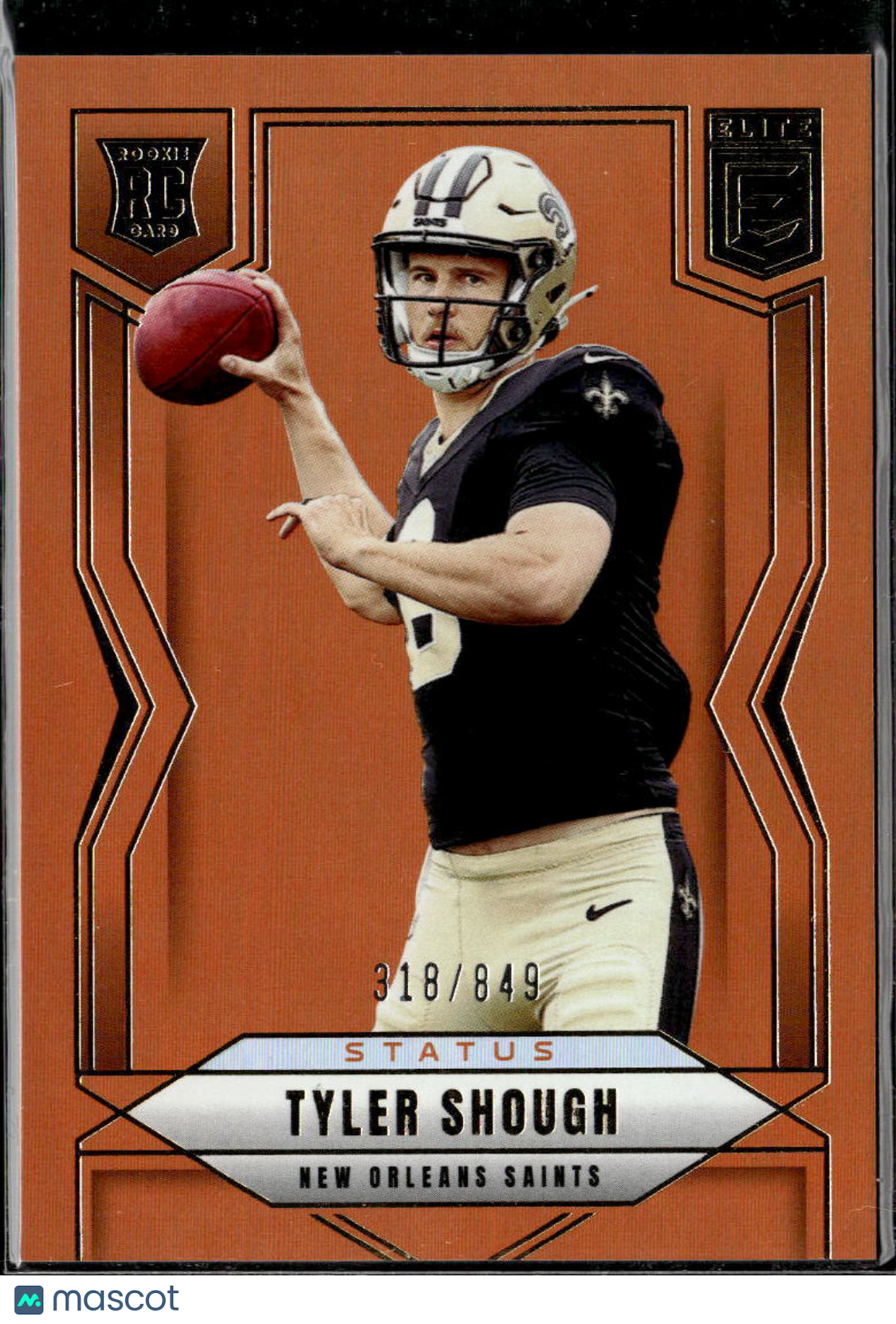 Tyler Shough 2025 Donruss Elite Orange Status Rookie RC 318/849 Saints