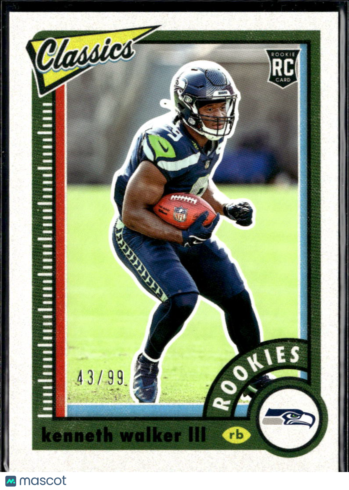 Kenneth Walker III 2022 Classics Red Back Rookie RC 43/99 Seattle Seahawks