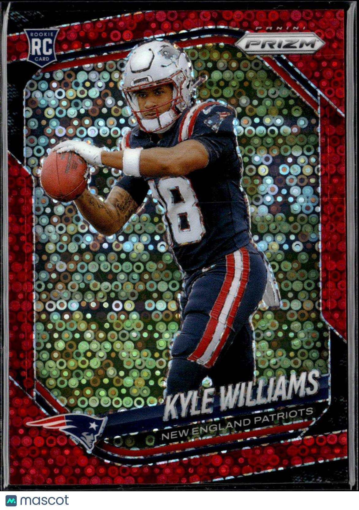 Kyle Williams 2025 Prizm No Huddle Red Disco Prizm 44/99 New England Patriots