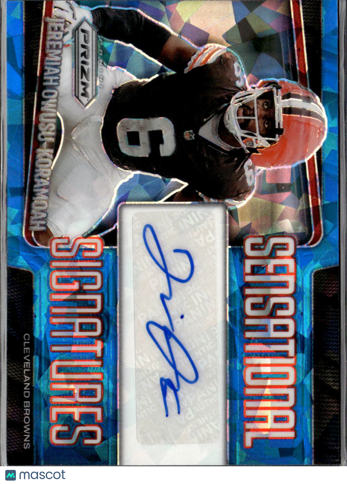 Jeremiah Owusu-Koramoah 2025 Prizm Auto Autograph Blue Ice 45/99 Browns