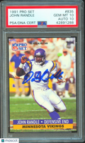 John Randle 1991 Pro Set Auto Autograph Rookie Minnesota Vikings PSA 10 Auto 10