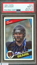 Jim Covert 1984 Topps Auto Autograph Rookie RC Chicago Bears PSA 9 Auto 10