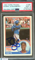 Darryl Strawberry 1983 Topps Traded Auto Autograph Rookie NY Mets PSA 9 Auto 10