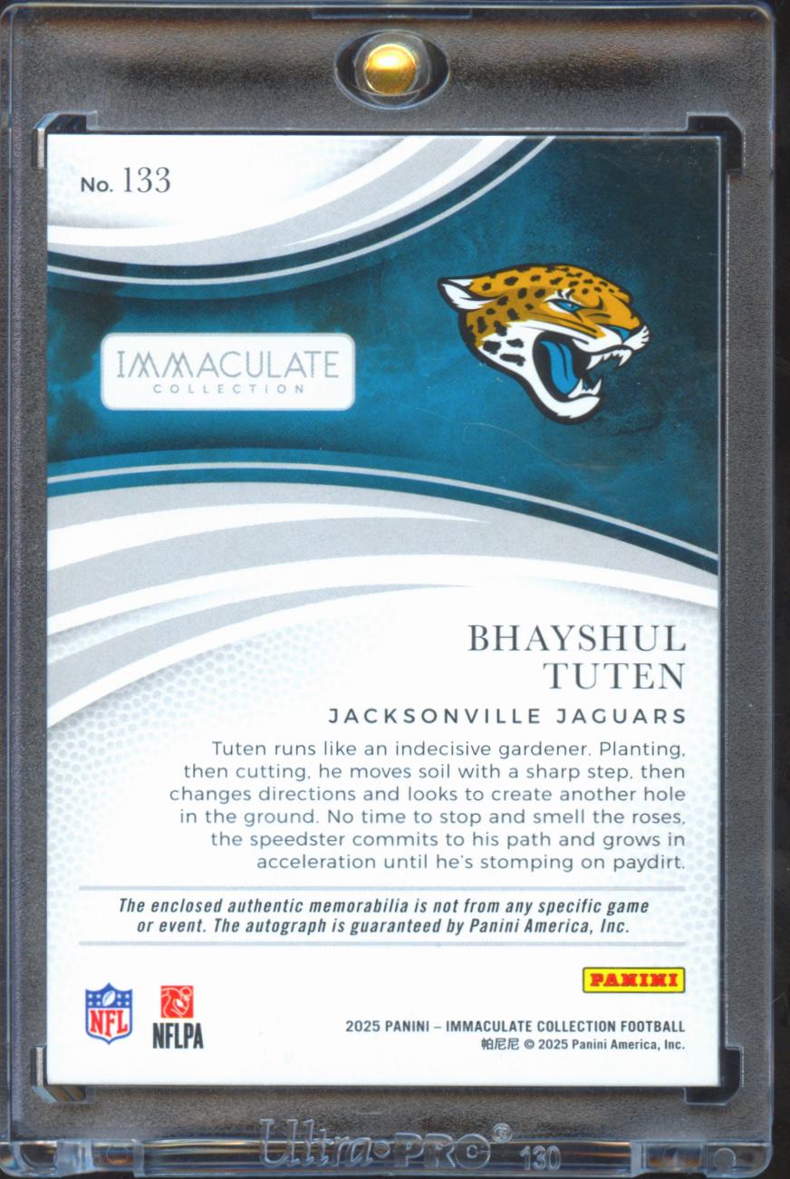 Bhayshul Tuten 2025 Immaculate Auto Autograph Patch RC 44/99 Jaguars