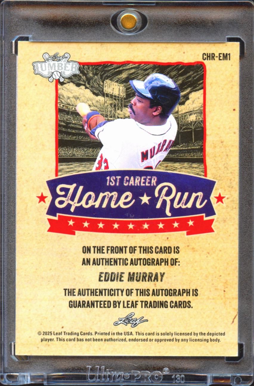 Eddie Murray 2025 Leaf Lumber Auto Autograph 33/35 Baltimore Orioles