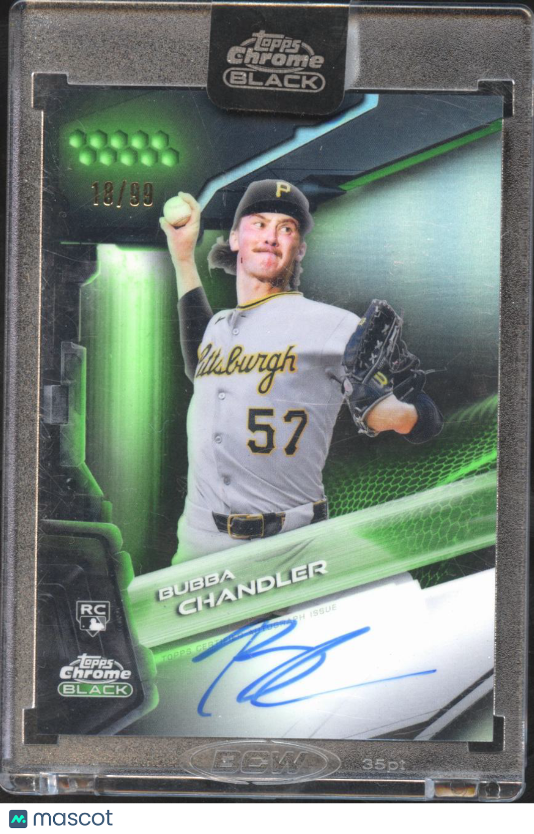 Bubba Chandler 2026 Topps Chrome Black Auto Autograph RC 18/99 Pirates