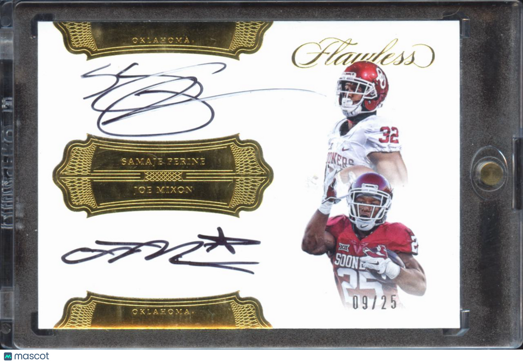 Joe Mixon / Samaje Perine 2017 Flawless Dual Autograph Oklahoma Sooners 9/25