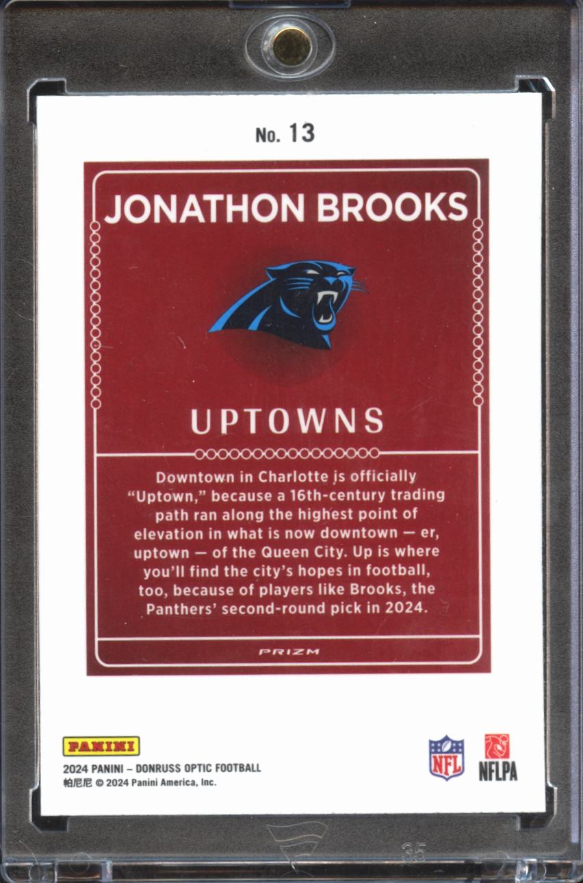 Jonathon Brooks 2024 Optic UPTOWNS SSP CASE HIT RC Carolina Panthers