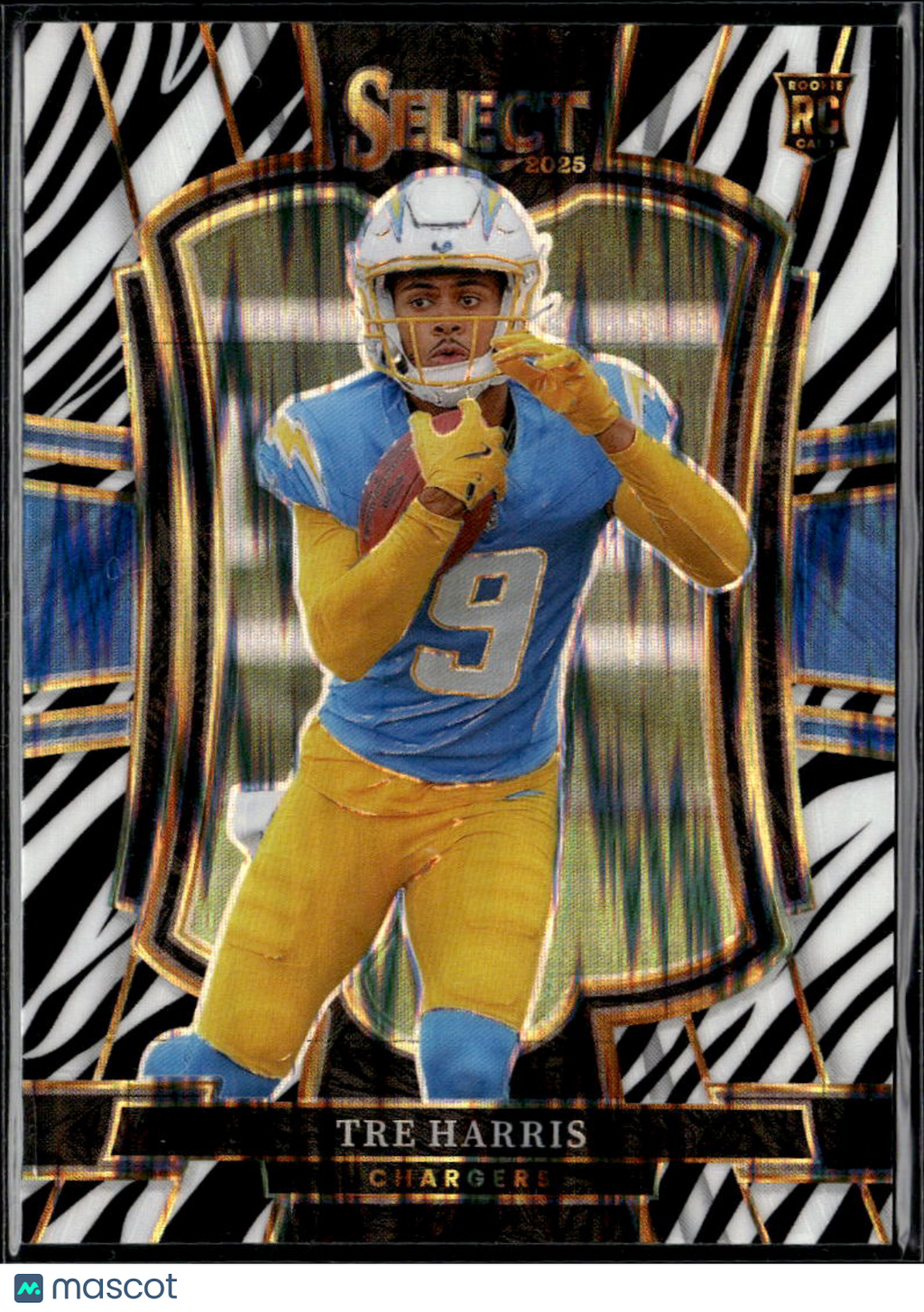 Tre Harris 2025 Select Zebra Prizm SSP SHORTPRINT Rookie RC Los Angeles Chargers