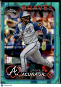 Ronald Acuña Jr. 2024 Topps Chrome Aqua RayWave Refractor 76/199 Atlanta Braves