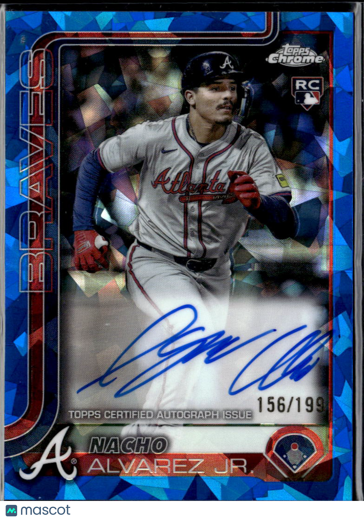 Nacho Alvarez Jr. 2025 Topps Chrome Sapphire Auto Autograph RC 156/199 Braves