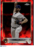 Adrian Houser 2022 Topps Chrome Red Sapphire Refractor 2/5 Milwaukee Brewers