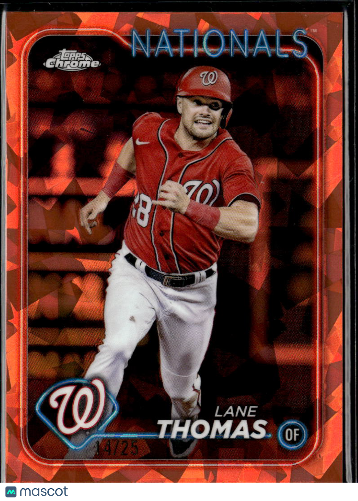 Lane Thomas 2024 Topps Chrome Sapphire Orange Refractor 14/25 Nationals