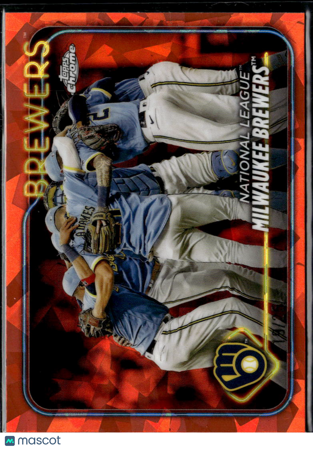 Milwaukee Brewers 2024 Topps Chrome Sapphire Orange Refractor Team Card 19/25