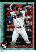 Dylan Crews 2025 Topps Chrome Aqua Wave Refractor Rookie RC 130/199 Nationals