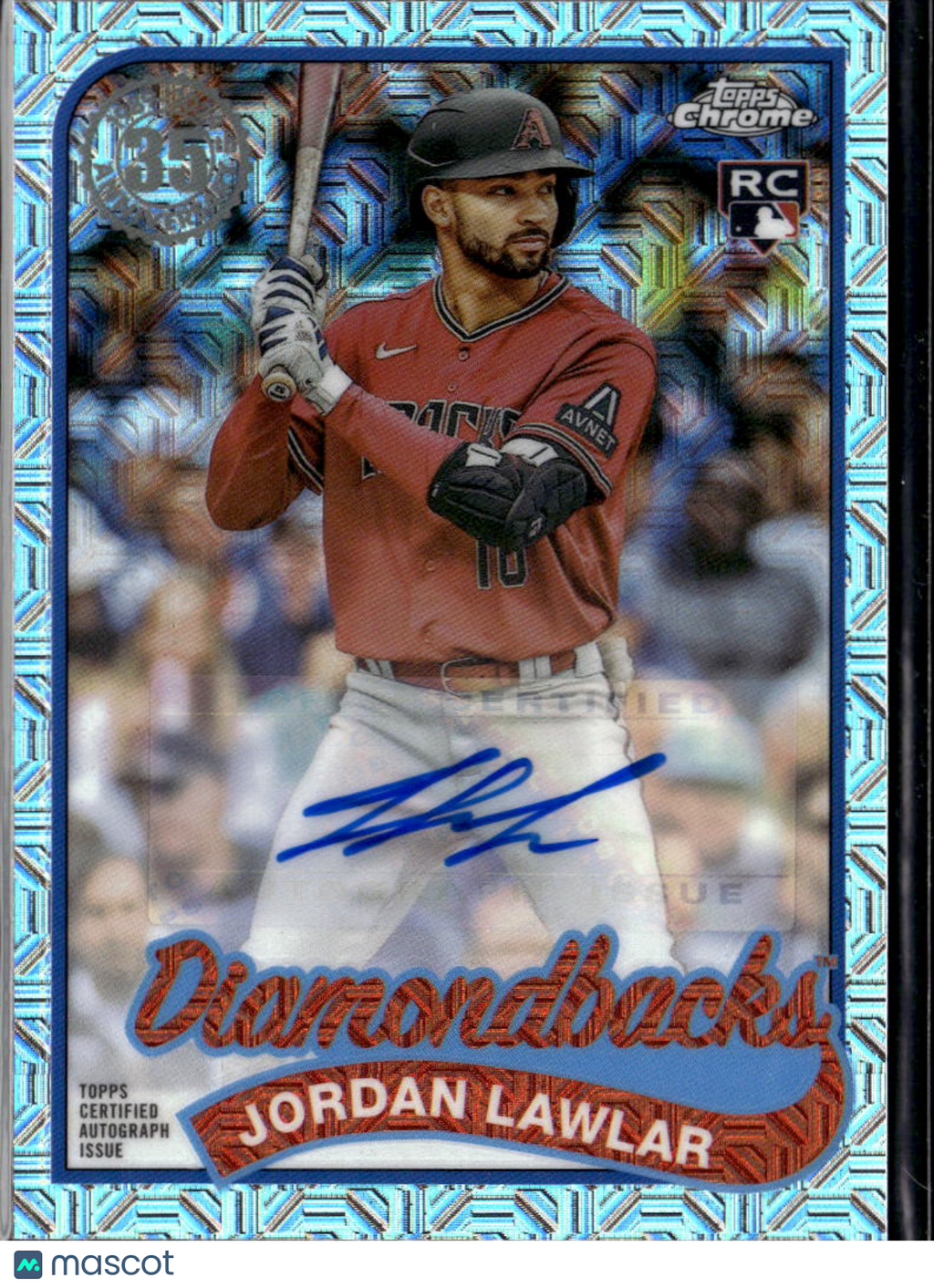 Jordan Lawlar 2024 Topps Chrome Silver Pack Auto Autograph RC /299 Diamondbacks