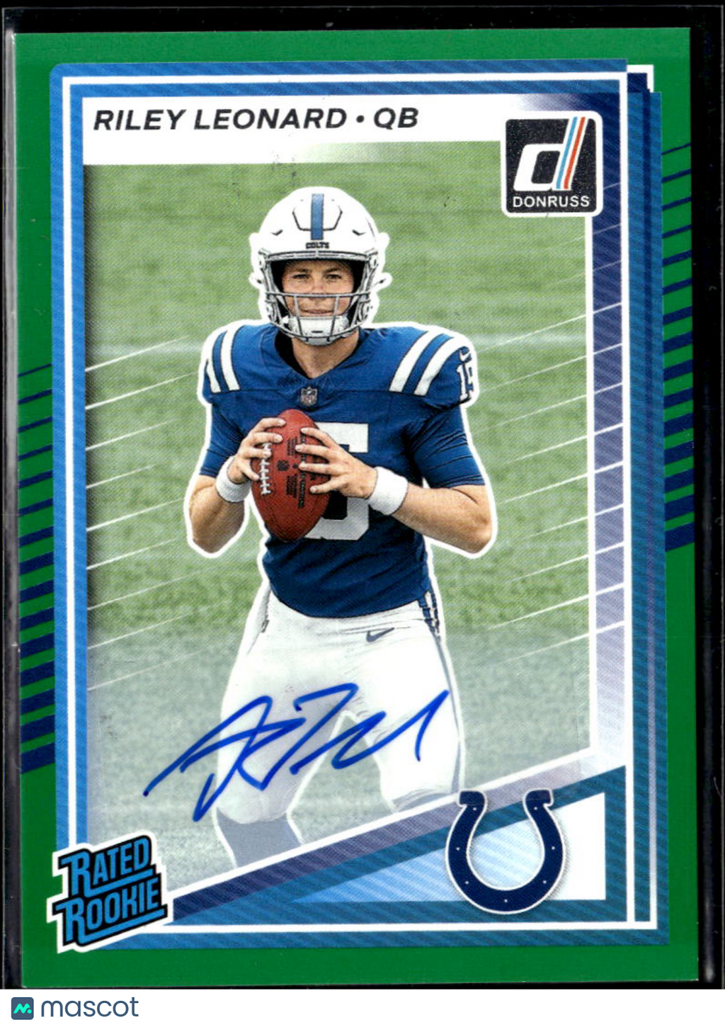 Riley Leonard 2024 Donruss Auto Autograph Rated Rookie Green RC Colts