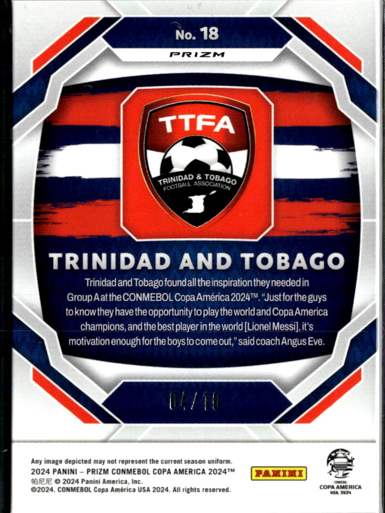 Trinidad and Tobago 2024 Prizm Copa America Team Logo GOLD Prizm 4/10