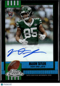 Mason Taylor 2025 Topps Chrome Auto Autograph Black RC 4/10 New York Jets