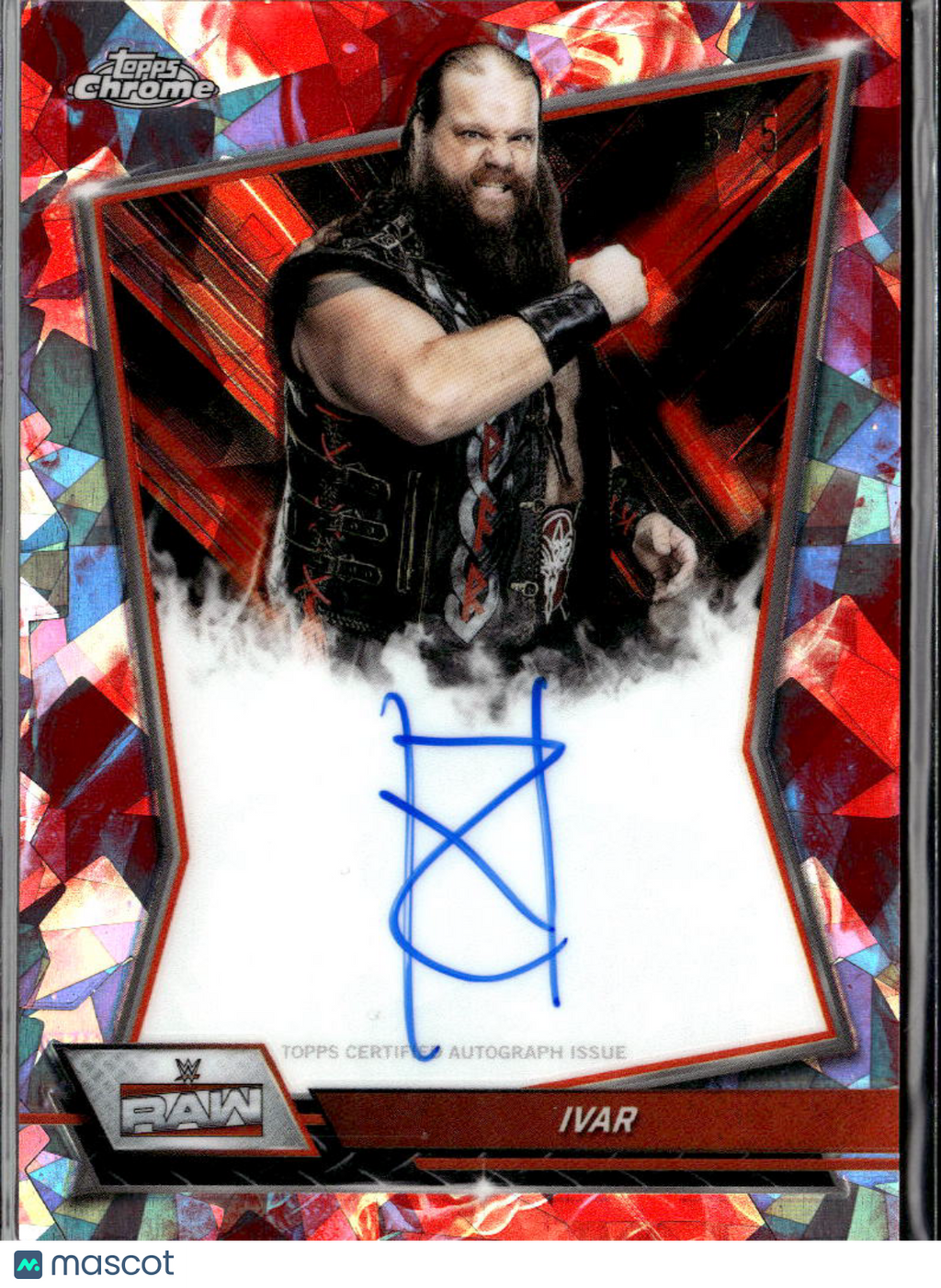 Ivar 2026 Topps Chrome WWE Auto Autograph RED Refractor 5/5 RAW