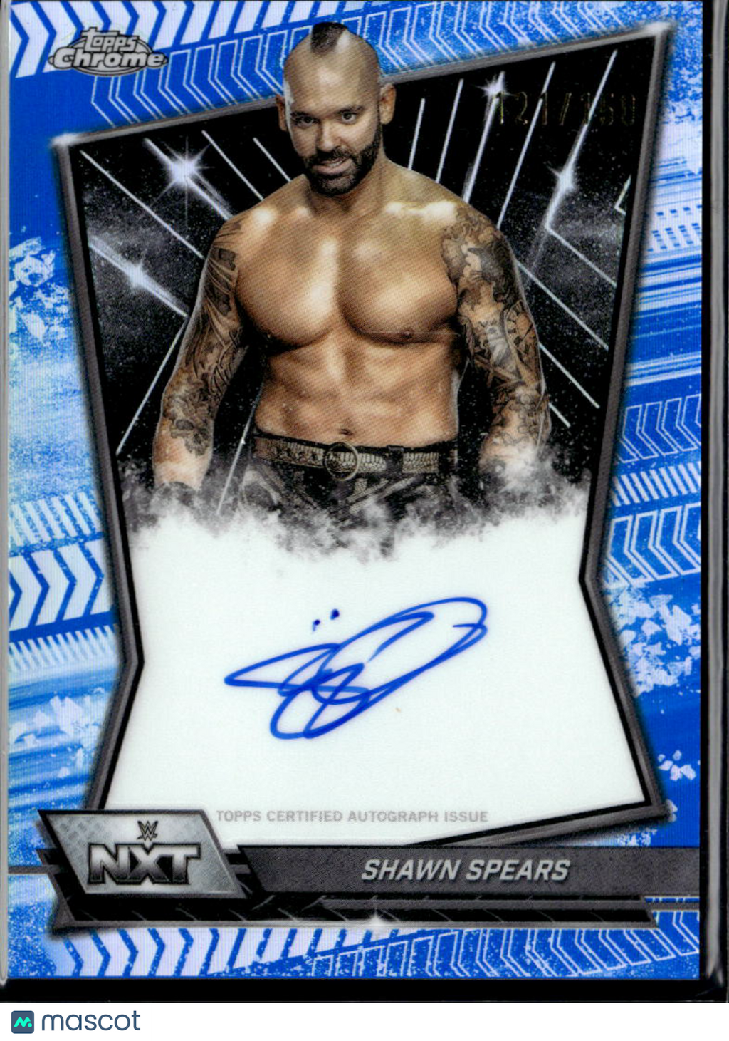 Shawn Spears 2026 Topps Chrome WWE On Card Auto Autograph BLUE 124/150