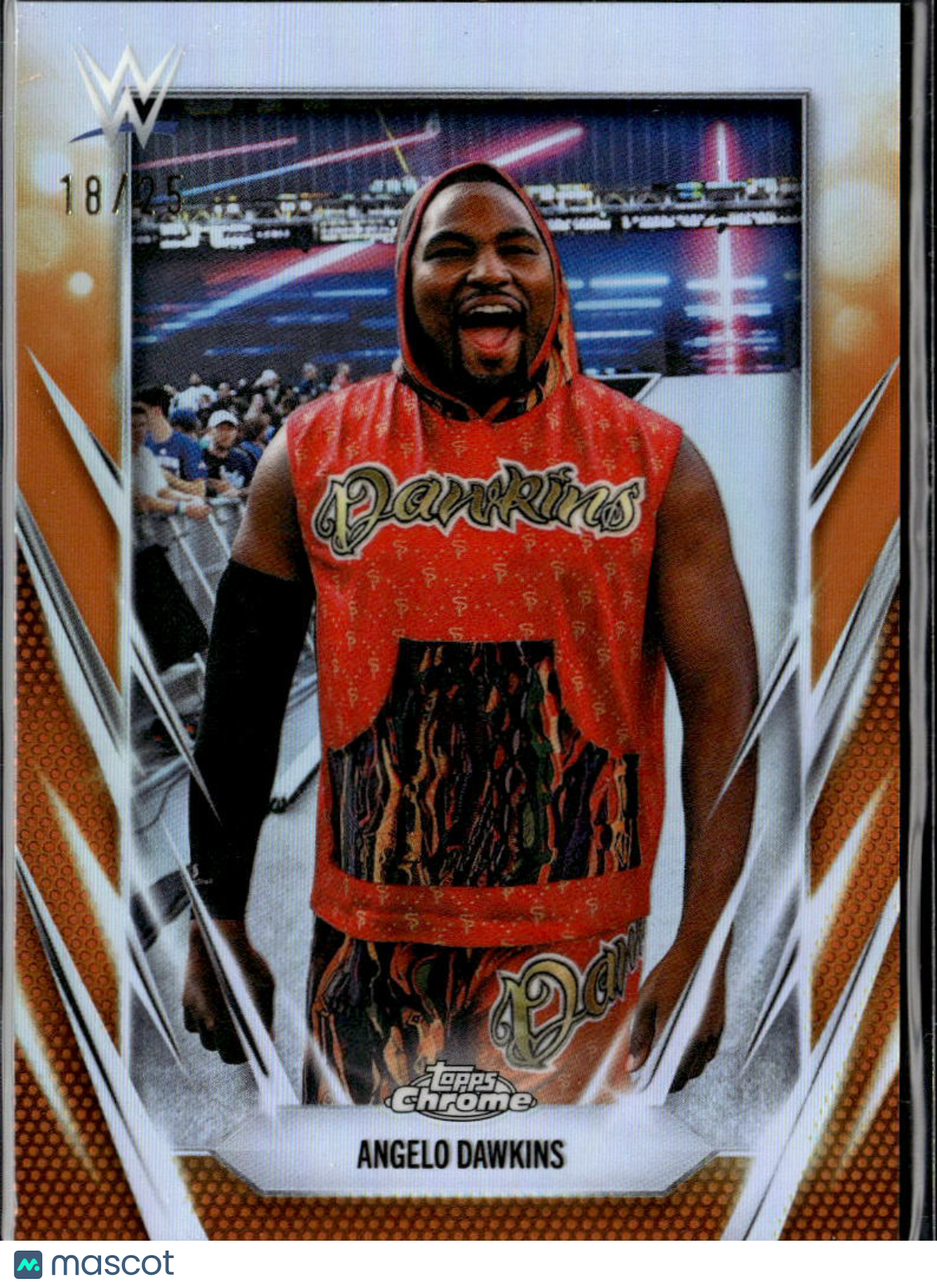Angelo Dawkins 2026 Topps Chrome WWE Orange Refractor /25 The Street Profits