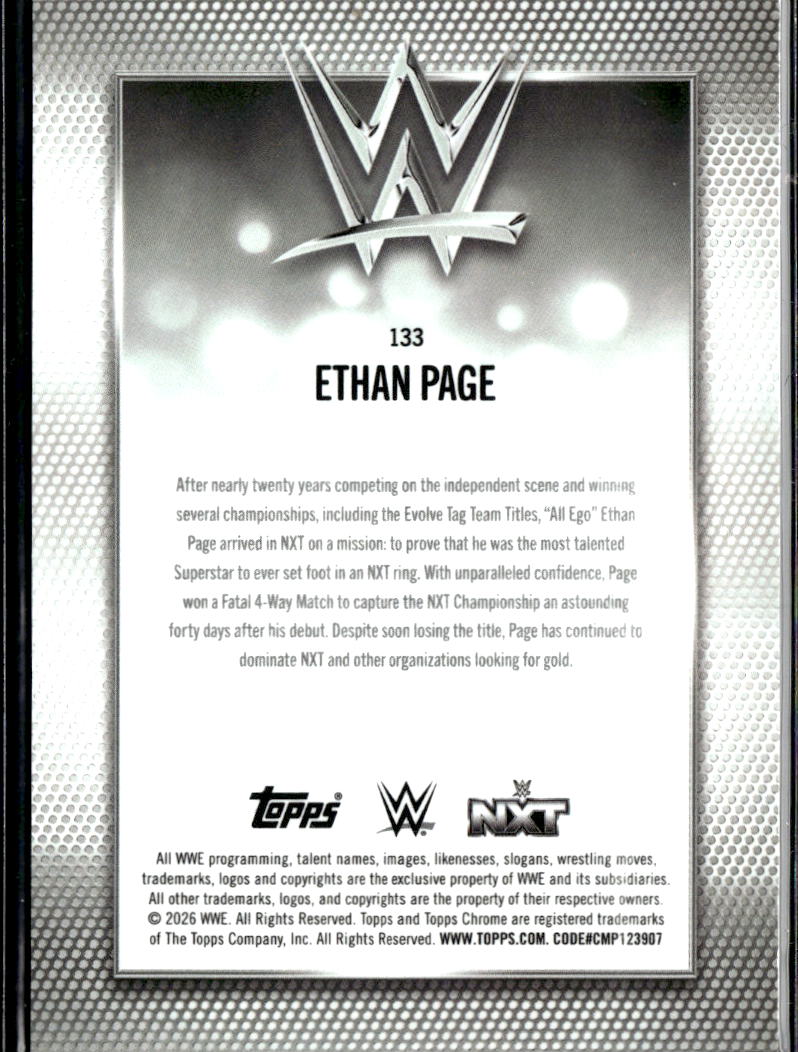 Ethan Page 2026 Topps Chrome WWE Orange Diamond Refractor 23/25 NXT