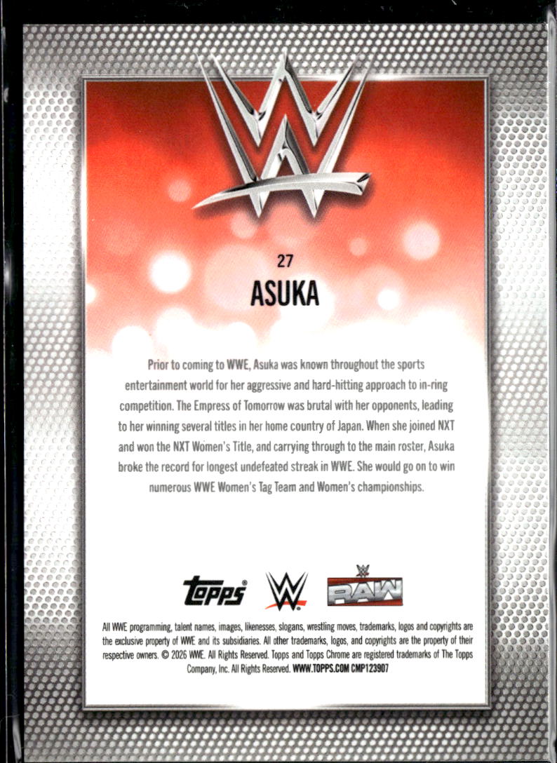 Asuka 2026 Topps Chrome WWE GOLD Diamond Refractor 14/50