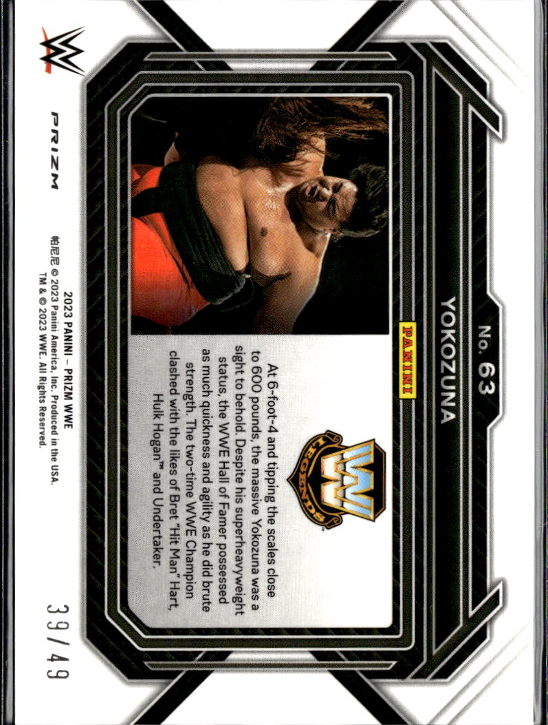 Yokozuna 2023 Panini Prizm WWE Teal Prizm 39/49 WWE