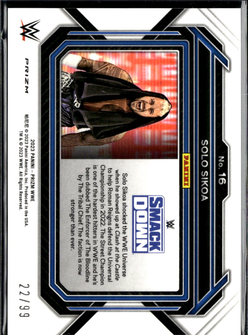 Solo Sikoa 2023 Panini Prizm WWE Orange Prizm 22/99 The Bloodline