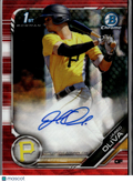 Jared Oliva 2019 Bowman Chrome 1st Auto Autograph RED RC 4/5 Pittsburgh Pirates