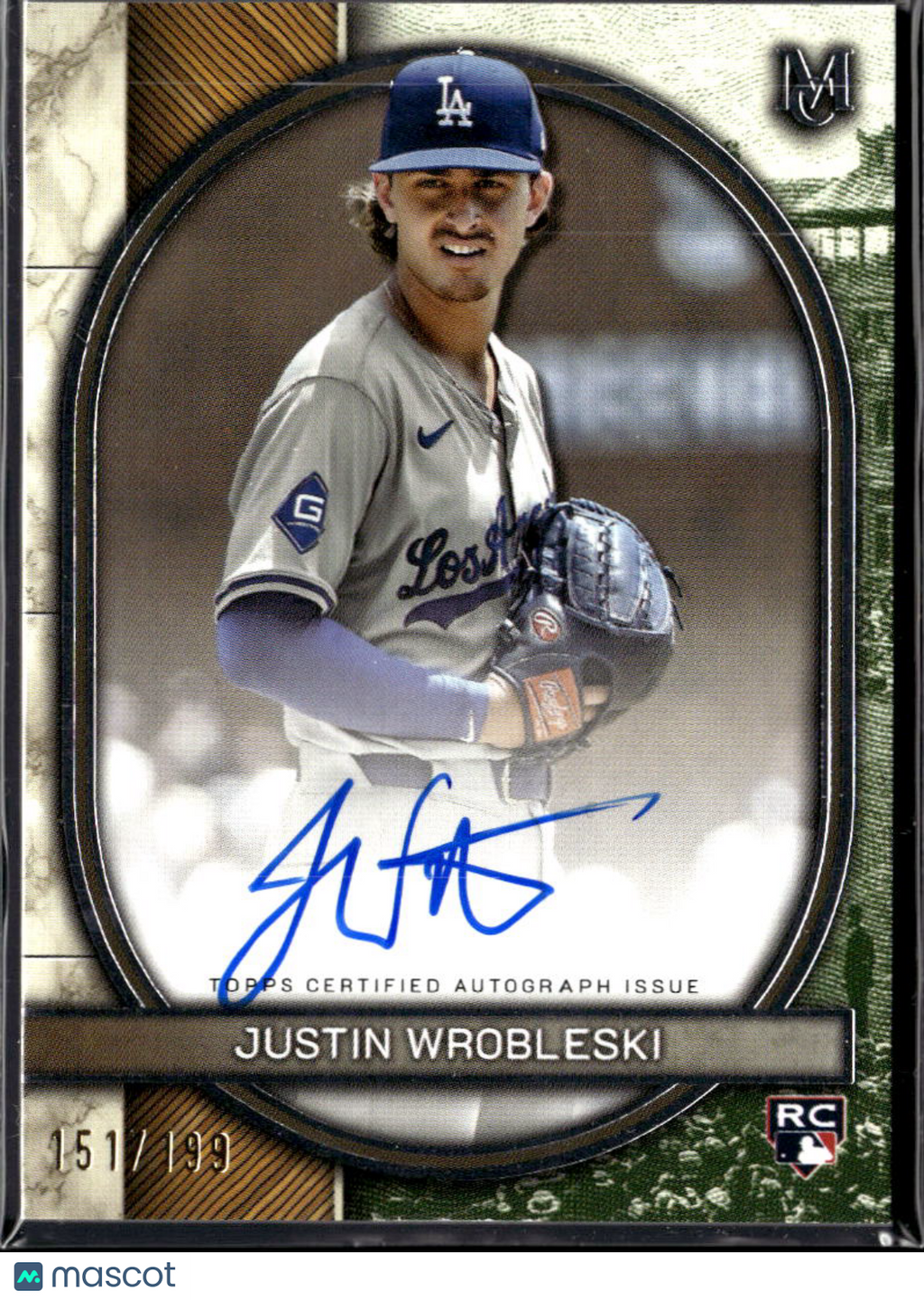 Justin Wrobleski 2025 Topps Museum Collection Auto Autograph RC 151/199 Dodgers