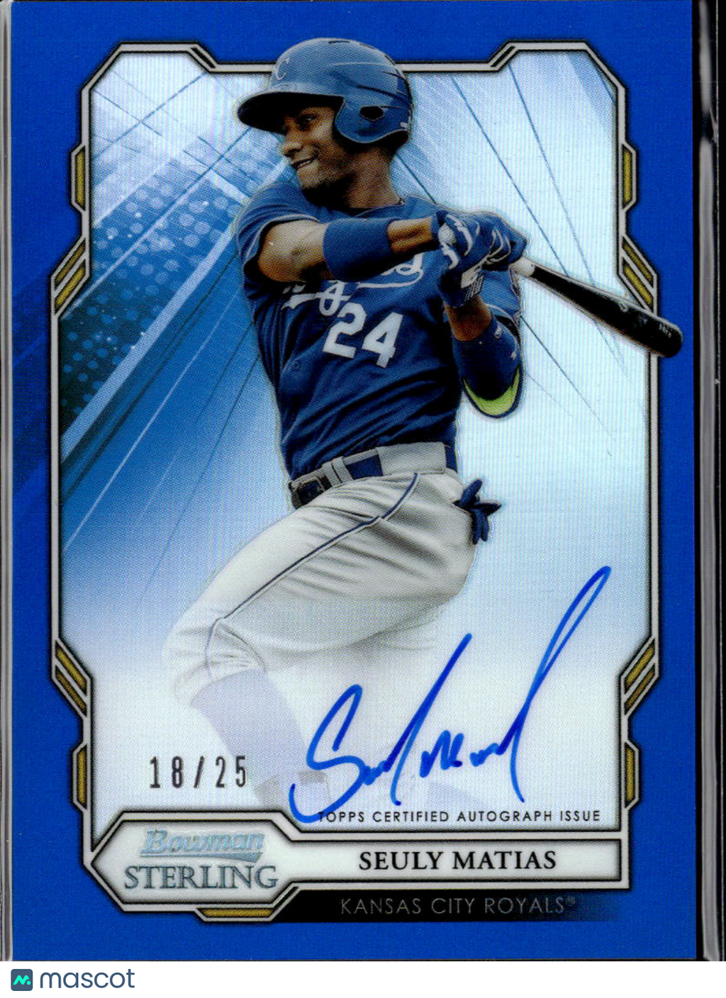 Seuly Matias 2019 Bowman Sterling Auto Autograph BLUE 18/25 Kansas City Royals