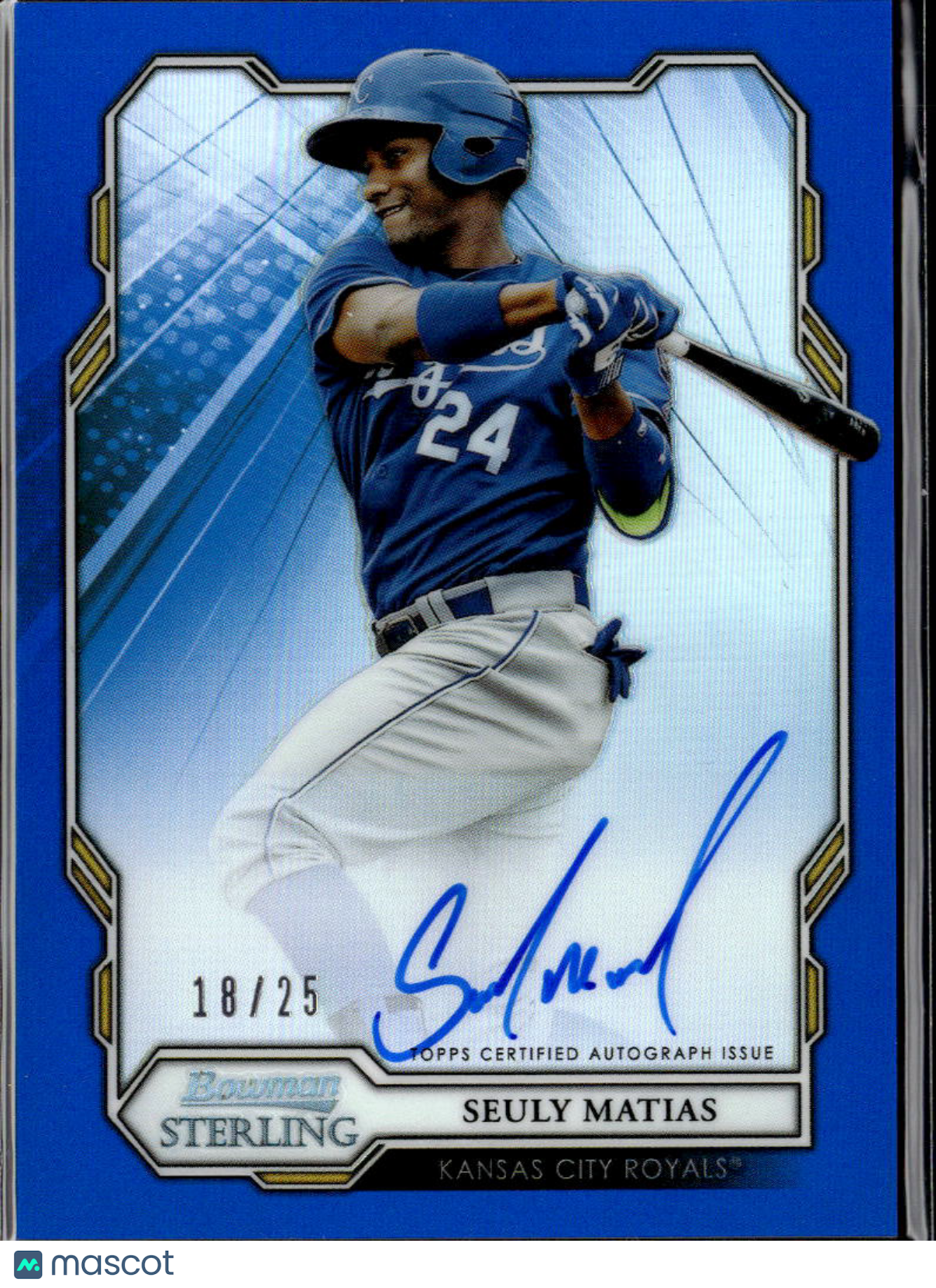 Seuly Matias 2019 Bowman Sterling Auto Autograph BLUE 18/25 Kansas City Royals