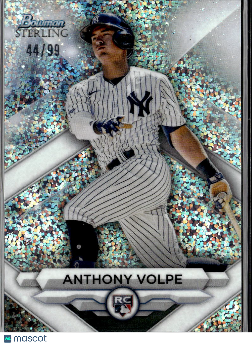 Anthony Volpe 2023 Bowman Sterling RC Speckle Refractor 44/99 NY Yankees