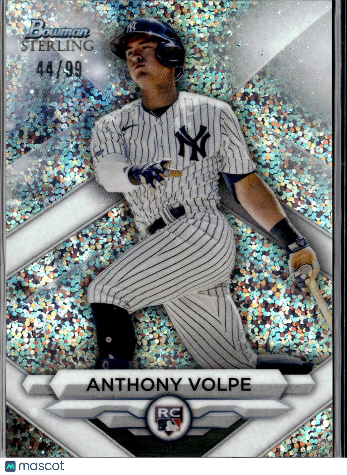 Anthony Volpe 2023 Bowman Sterling RC Speckle Refractor 44/99 NY Yankees