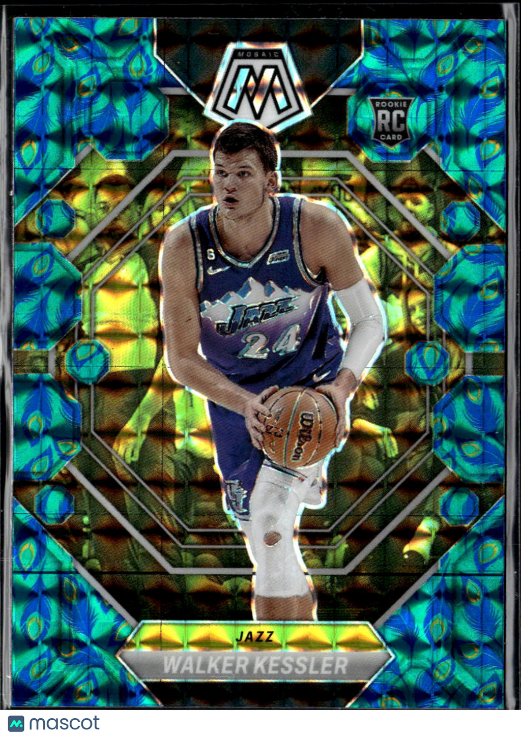Walker Kessler 2022-23 Mosaic Peacock Prizm Rookie RC SSP SHORTPRINT Utah Jazz
