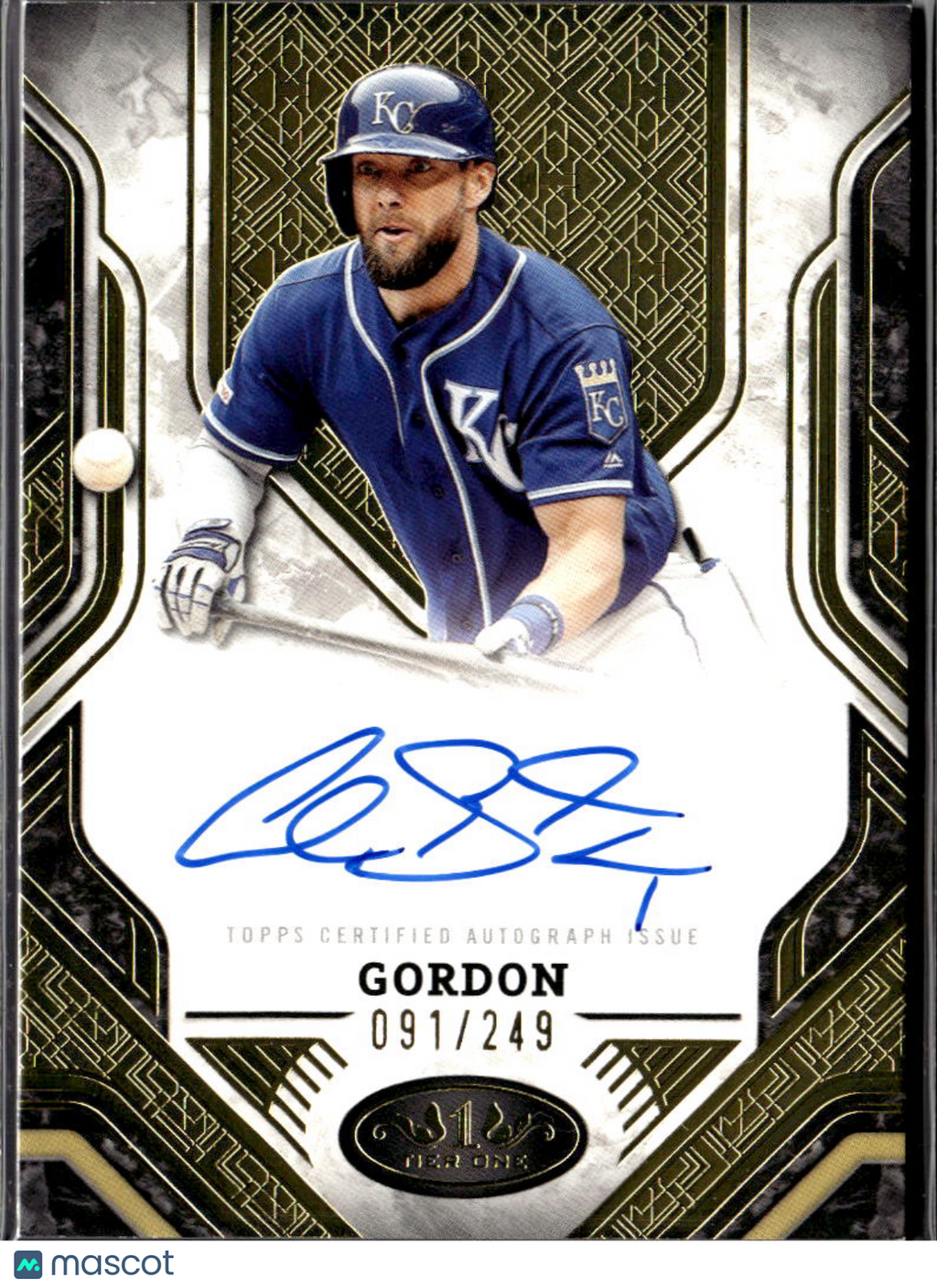 Alex Gordon 2025 Topps Tier One Auto Autograph 91/249 Kansas City Royals