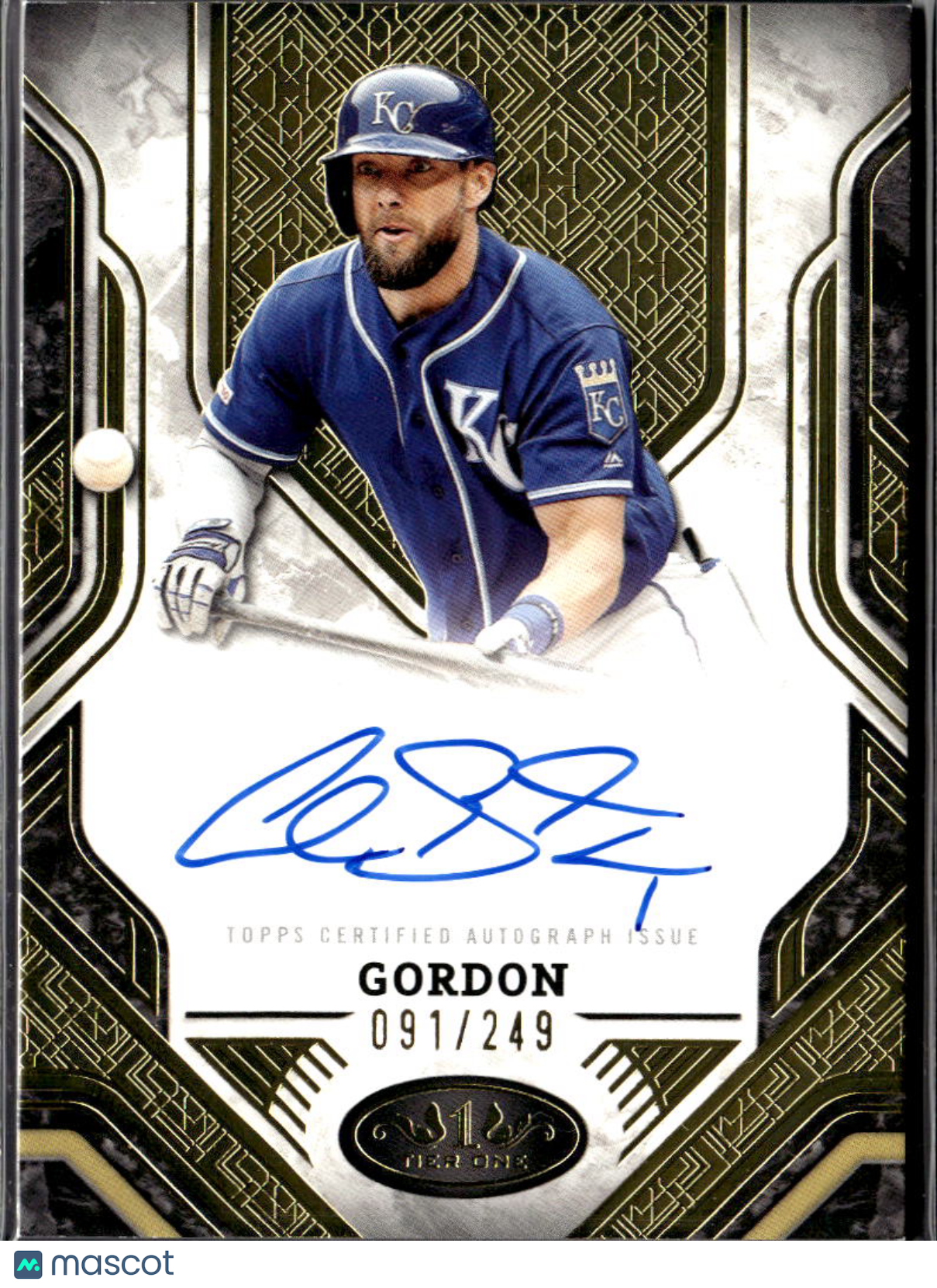 Alex Gordon 2025 Topps Tier One Auto Autograph 91/249 Kansas City Royals